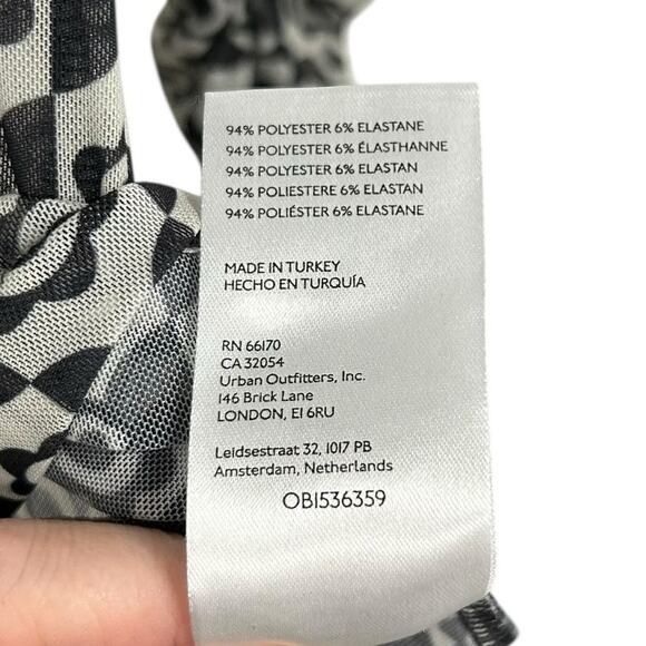 Maeve by Anthropologie Black White Long Sleeve Mesh Turtleneck Womens Medium - Picture 6 of 7